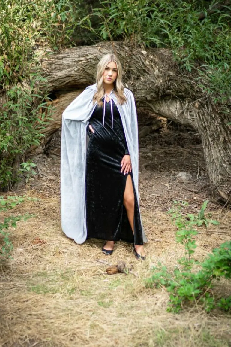 Cloaks-Little Adventures, LLC Adult Grey Velvet Cloak