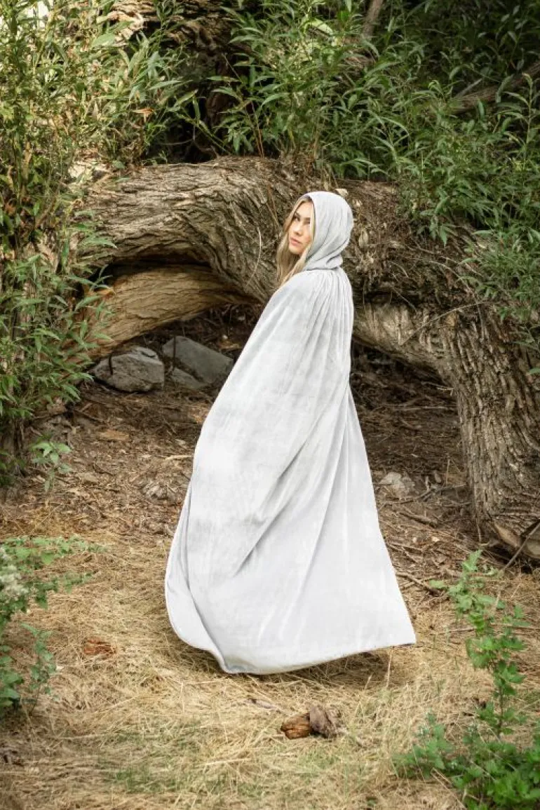 Cloaks-Little Adventures, LLC Adult Grey Velvet Cloak