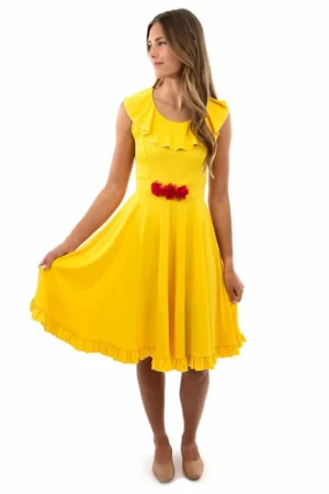 Twirl Dresses | Princess Dresses-Little Adventures, LLC Adult Yellow Beauty Twirl Dress