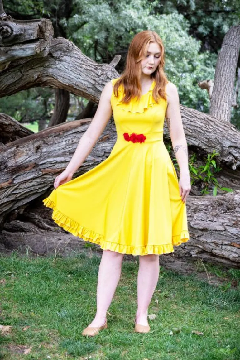 Twirl Dresses | Princess Dresses-Little Adventures, LLC Adult Yellow Beauty Twirl Dress