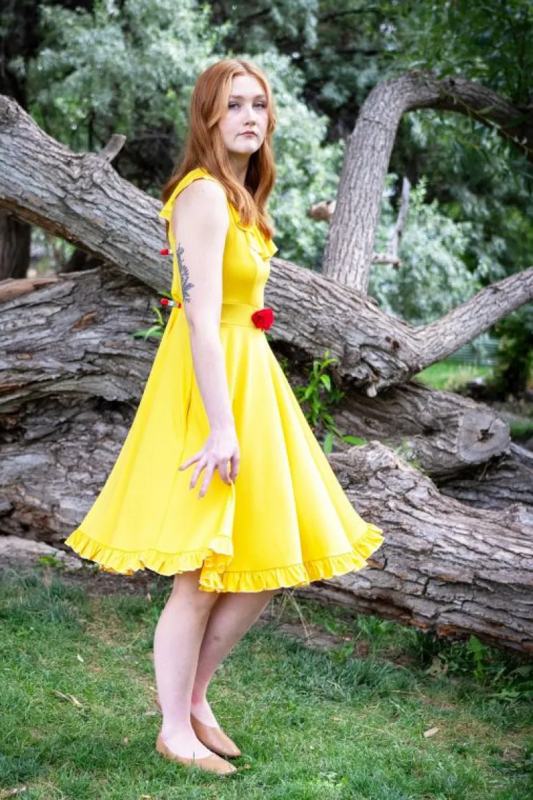 Twirl Dresses | Princess Dresses-Little Adventures, LLC Adult Yellow Beauty Twirl Dress