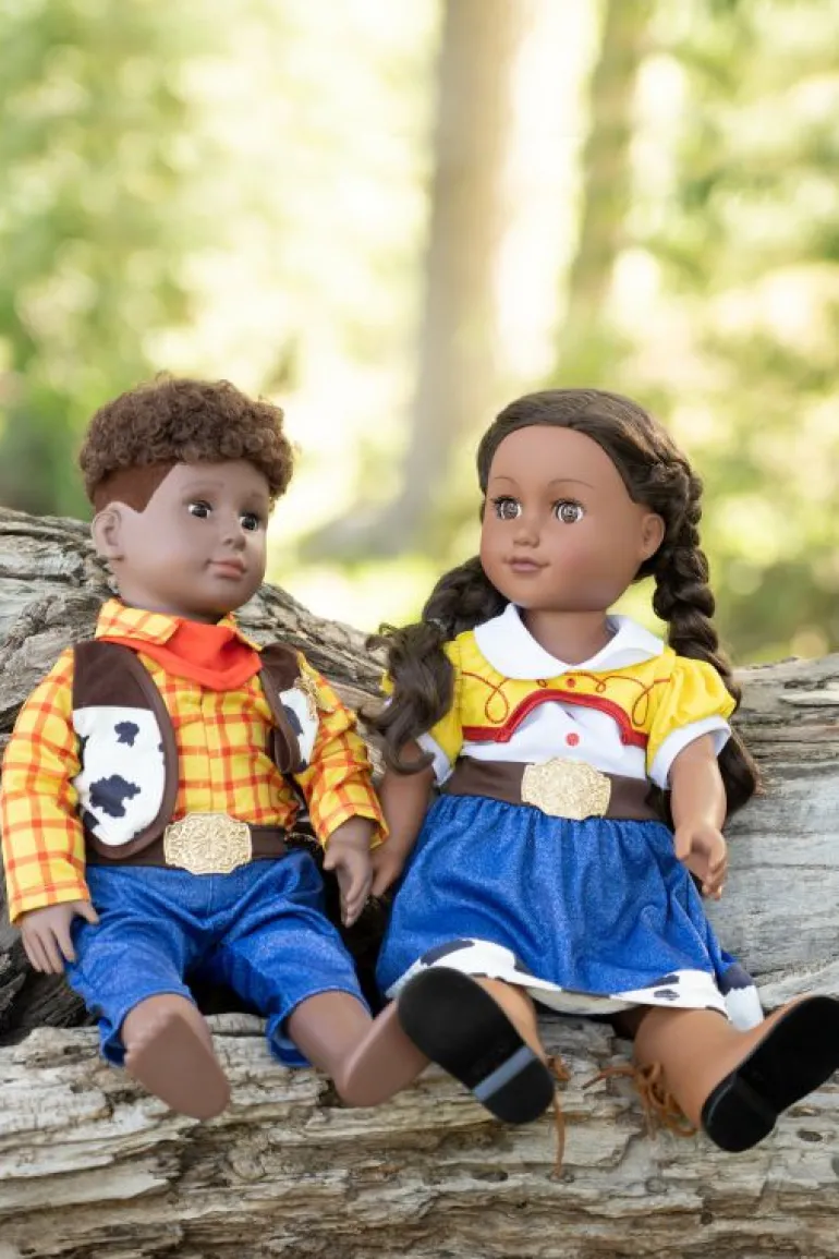 Doll Dress Ups-Little Adventures, LLC Doll Dress Cowgirl with Hat