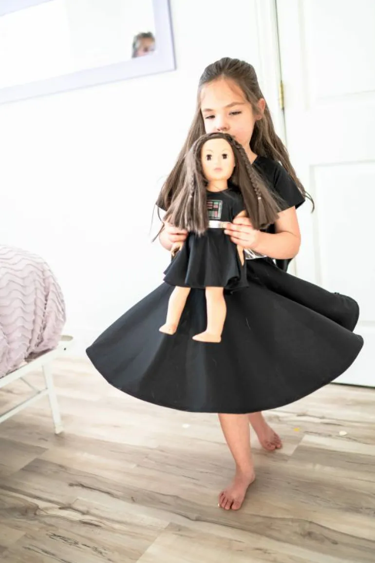 Doll Dress Ups-Little Adventures, LLC Doll Dress Galactic Dark Villain Twirl