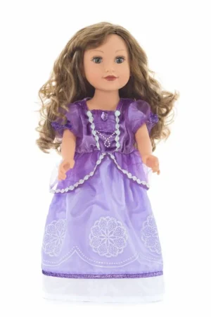 Doll Dress Ups-Little Adventures, LLC Doll Dress Purple Amulet Princess