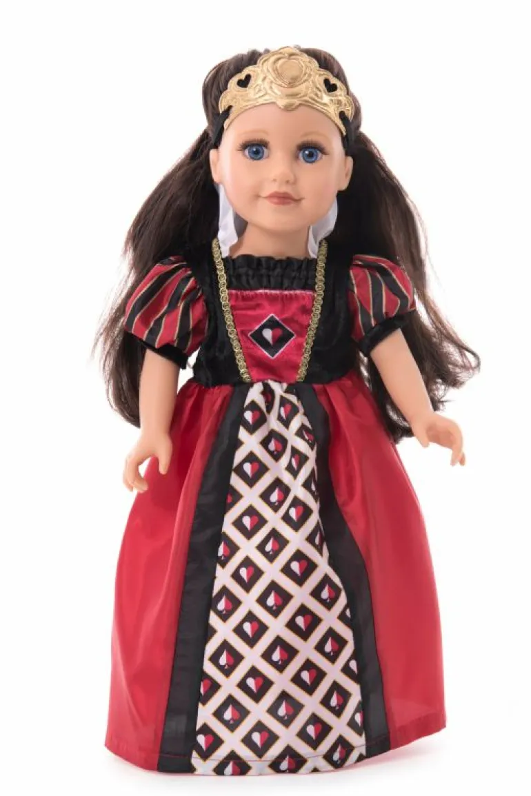 Doll Dress Ups-Little Adventures, LLC Doll Dress Queen of Hearts with Soft Crown