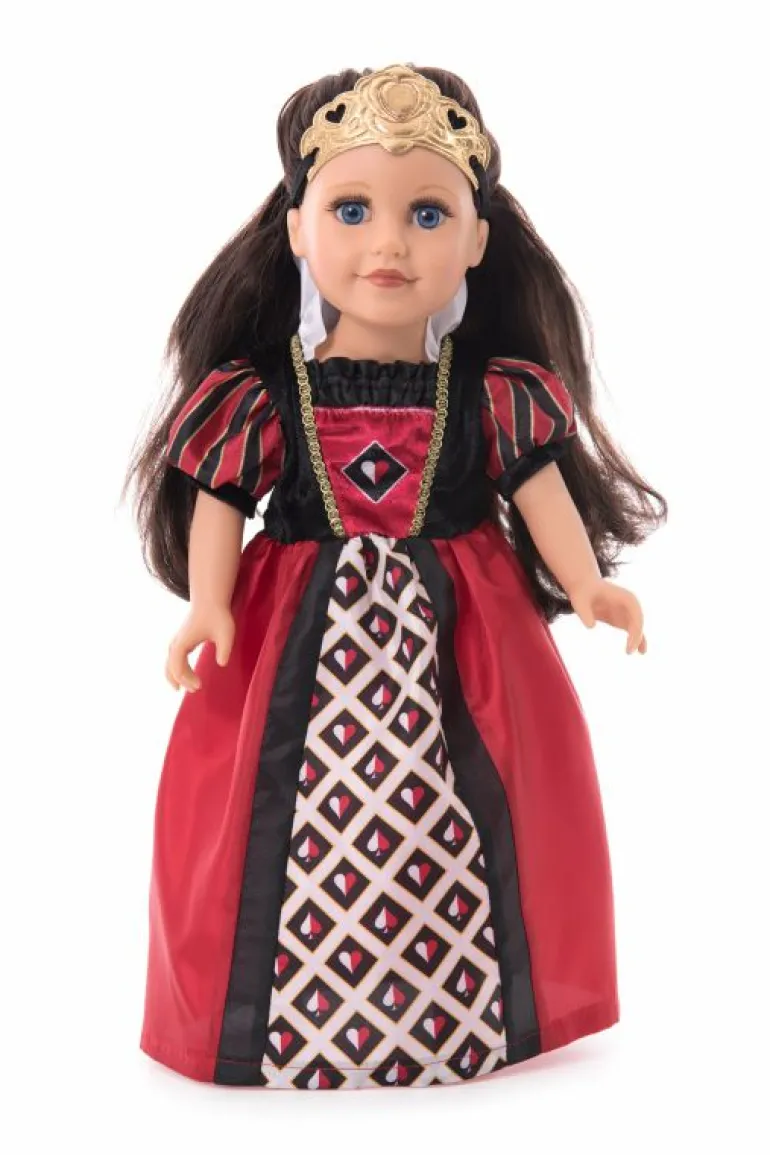 Doll Dress Ups-Little Adventures, LLC Doll Dress Queen of Hearts with Soft Crown