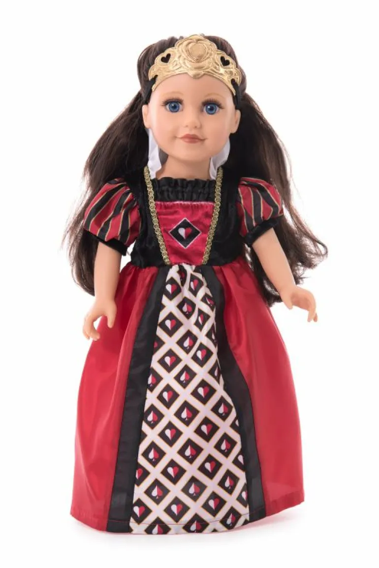 Doll Dress Ups-Little Adventures, LLC Doll Dress Queen of Hearts with Soft Crown