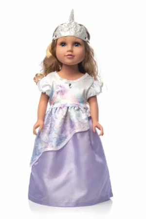 Doll Dress Ups-Little Adventures, LLC Doll Dress Unicorn Princess with Soft Crown