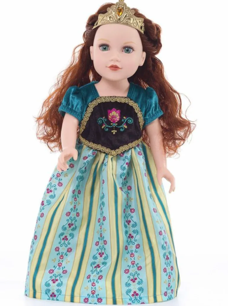 Doll Dress Ups-Little Adventures, LLC Doll Shoes and Tiara Gold