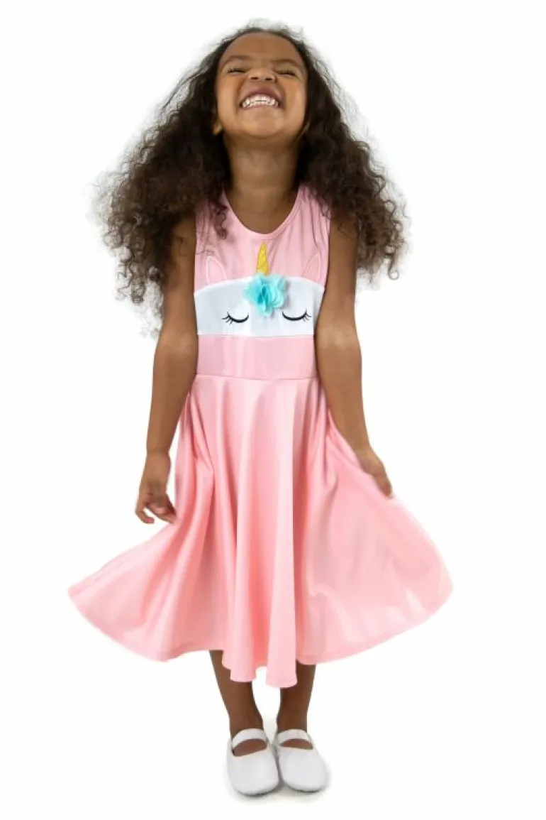 Twirl Dresses-Little Adventures, LLC Unicorn Twirl Dress Pink