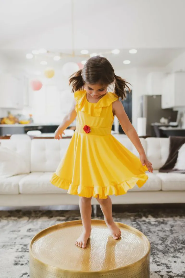 Twirl Dresses-Little Adventures, LLC Yellow Beauty Twirl Dress