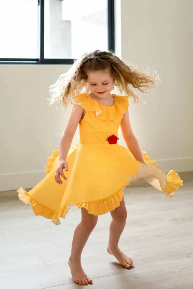 Twirl Dresses-Little Adventures, LLC Yellow Beauty Twirl Dress